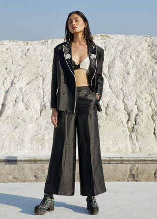 The Loom Art-Black Spade Jacket And Pant Set-INDIASPOPUP.COM