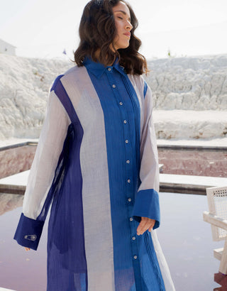 The Loom Art-Salted Sea Shirt Dress-INDIASPOPUP.COM