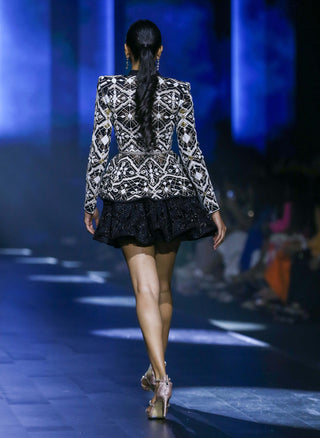 Synchrony black spider web blazer and skirt