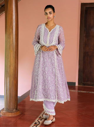 Keerth lavender embroidered kurta set