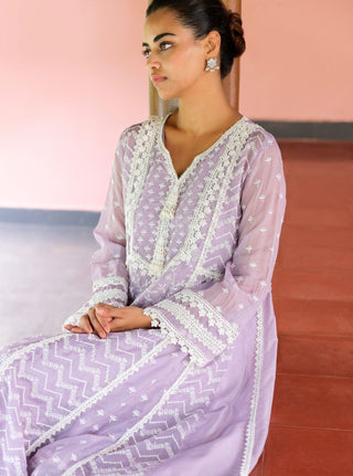 Keerth lavender embroidered kurta set