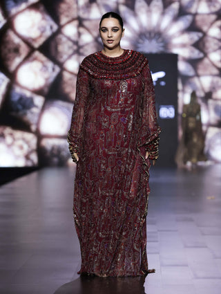 Itrh-Kemet Maroon Kaftan-INDIASPOPUP.COM