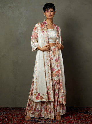 Ri.Ritu Kumar-Off-White Dahlia Jacket And Palazzo Set-INDIASPOPUP.COM