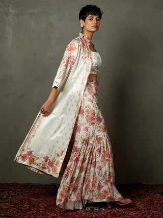 Ri.Ritu Kumar-Off-White Dahlia Jacket And Palazzo Set-INDIASPOPUP.COM