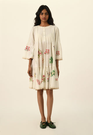 Mutabilis ivory tiered dress