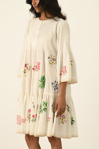 Mutabilis ivory tiered dress