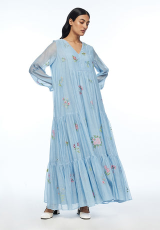 Diplodonta navy embroidered dress