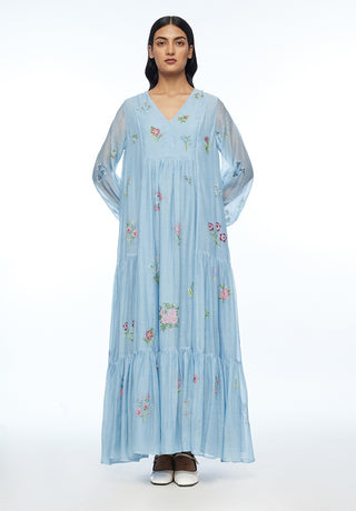 Diplodonta navy embroidered dress