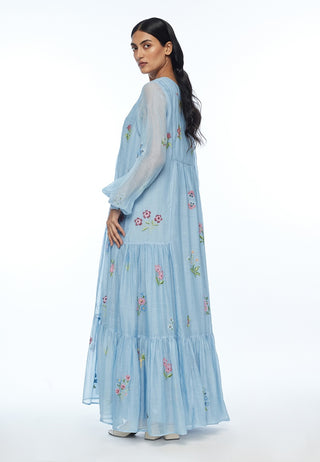 Diplodonta navy embroidered dress