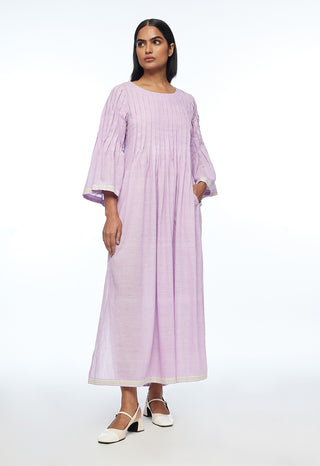 Reversa mauve pleated dress