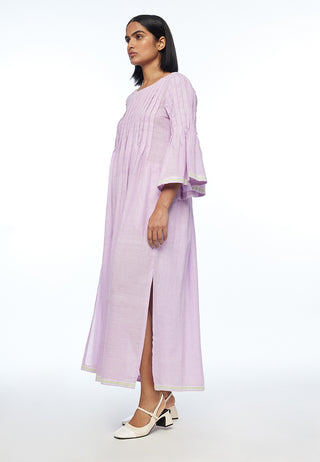 Reversa mauve pleated dress