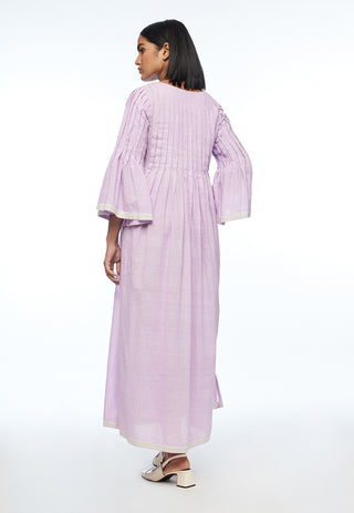Reversa mauve pleated dress