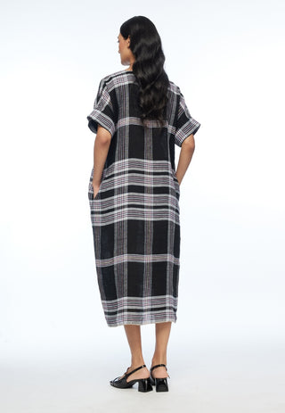 Dumalis black boat neck dress