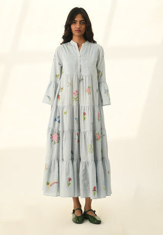 Corymbifera powder blue embroidered dress