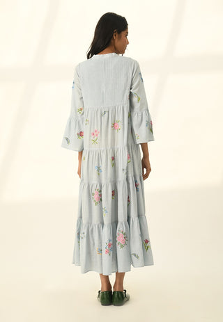 Corymbifera powder blue embroidered dress