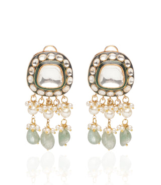 Bhargavi green polki choker and earrings