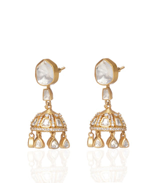 Prabha golden moissanite necklace set