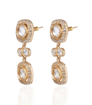 Kaushiki golden moissanite necklace set