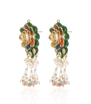 Aawanya navratan navratan choker and earrings