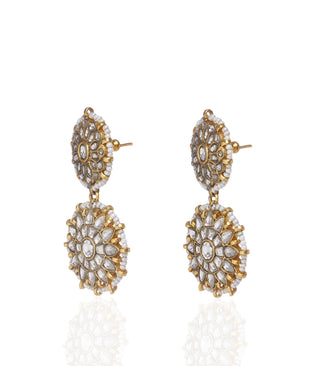 Sadhika white kundan necklace set
