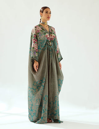 Rajdeep Ranawat-Imama Teal Kaftan-INDIASPOPUP.COM