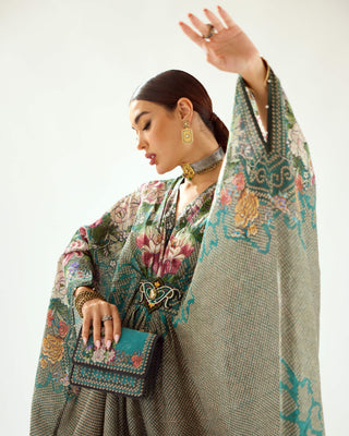 Rajdeep Ranawat-Imama Teal Kaftan-INDIASPOPUP.COM