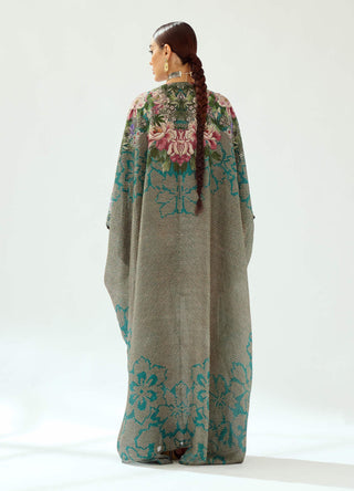 Rajdeep Ranawat-Imama Teal Kaftan-INDIASPOPUP.COM