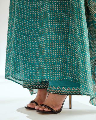 Rajdeep Ranawat-Aayat Teal Kimono Kaftan-INDIASPOPUP.COM