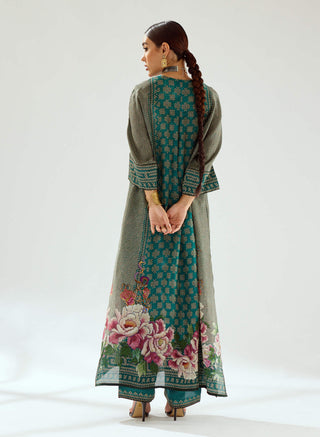 Rajdeep Ranawat-Banera Teal Kimono Tunic-INDIASPOPUP.COM