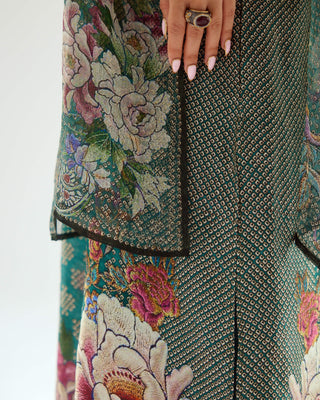 Rajdeep Ranawat-Banera Teal Kimono Tunic-INDIASPOPUP.COM