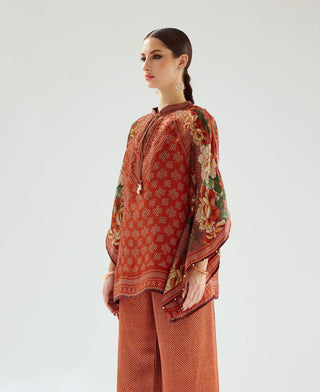 Rajdeep Ranawat-Ramona Rust Silk Poncho Tunic-INDIASPOPUP.COM