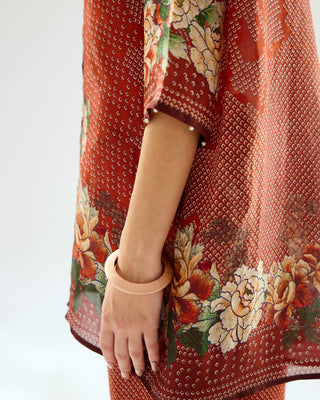 Rajdeep Ranawat-Maizah Rust Silk Shirt-INDIASPOPUP.COM