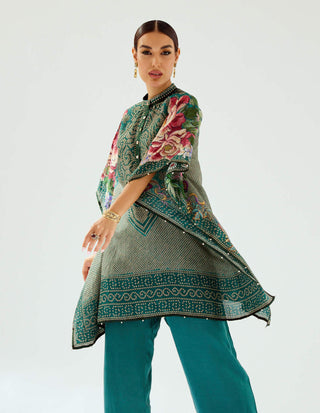 Rajdeep Ranawat-Manju Teal Tunic-INDIASPOPUP.COM