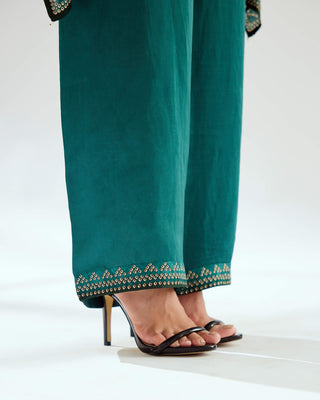 Rajdeep Ranawat-Paloma Teal Palazzo And Tunic-INDIASPOPUP.COM