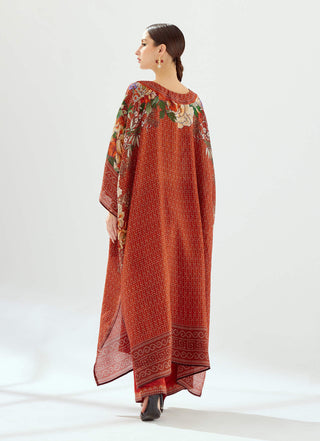 Rajdeep Ranawat-Ichika Rust Silk Kaftan-INDIASPOPUP.COM