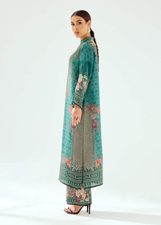 Rajdeep Ranawat-Champa Teal Long Kurta-INDIASPOPUP.COM