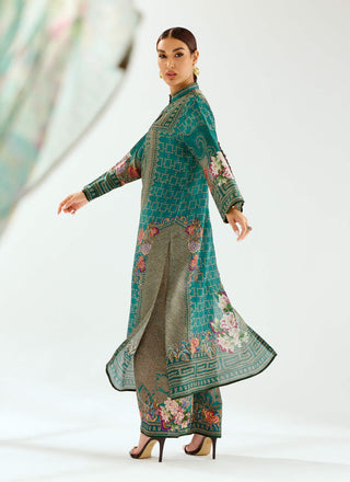 Rajdeep Ranawat-Champa Teal Long Kurta-INDIASPOPUP.COM