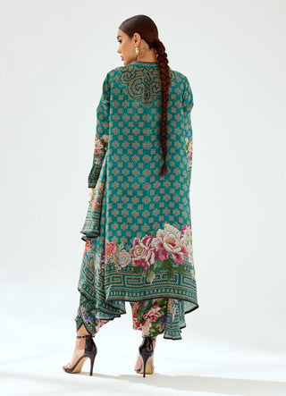 Rajdeep Ranawat-Sonth Teal Printed Dhoti Pant And Tunic-INDIASPOPUP.COM