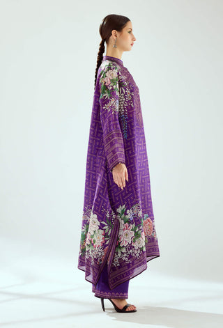 Rajdeep Ranawat-Zeynep Purple Silk Long Tunic-INDIASPOPUP.COM