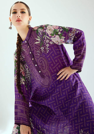 Rajdeep Ranawat-Zeynep Purple Silk Long Tunic-INDIASPOPUP.COM