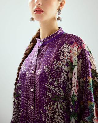 Rajdeep Ranawat-Navya Purple Draped Tunic-INDIASPOPUP.COM