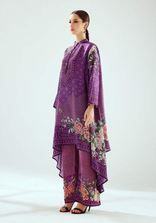 Rajdeep Ranawat-Navya Purple Draped Tunic-INDIASPOPUP.COM