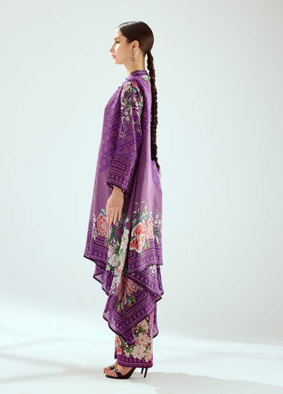 Rajdeep Ranawat-Navya Purple Draped Tunic-INDIASPOPUP.COM