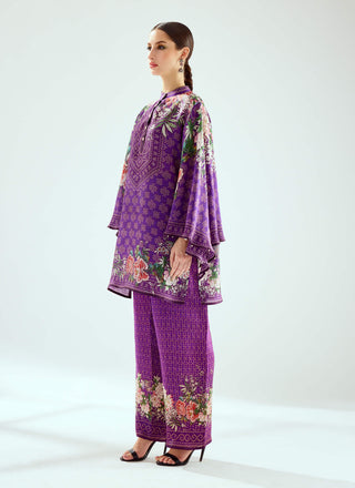 Rajdeep Ranawat-Permaz Purple Satin Palazzo And Tunic-INDIASPOPUP.COM