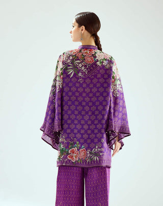 Rajdeep Ranawat-Nylla Purple Printed Tunic-INDIASPOPUP.COM