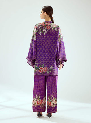 Rajdeep Ranawat-Permaz Purple Satin Palazzo And Tunic-INDIASPOPUP.COM