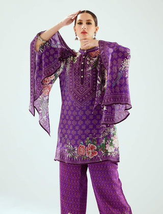 Rajdeep Ranawat-Nylla Purple Printed Tunic-INDIASPOPUP.COM