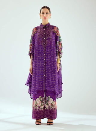 Rajdeep Ranawat-Kamara Purple Printed Tunic-INDIASPOPUP.COM
