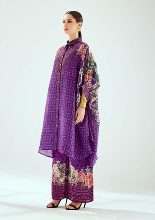 Rajdeep Ranawat-Kamara Purple Printed Tunic-INDIASPOPUP.COM