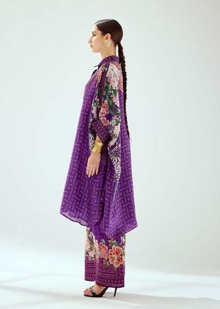 Rajdeep Ranawat-Kamara Purple Printed Tunic-INDIASPOPUP.COM